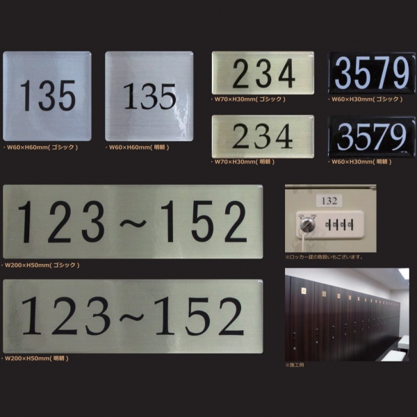 ナンバープレート　文字の書体：明朝体