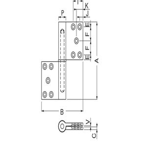異形旗丁番(真チュウ)（左）