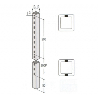 ステンレススクエアースリットB19/19