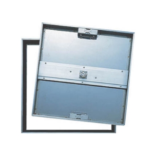 床点検口 枠、底板：ステンレス鋼製外枠パッキン付 H52タイプ75.90サイズは内蓋2枚割 Pタイル・モルタル兼用