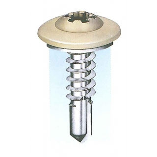 ウルトラカラージャック[カラー鋼板用]ロックスター(ウルトララインリセス)モドトラス<シンワッシャー>「ジンロイ＋頭部フッ素樹脂カラー塗装」300本入