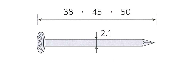 ワイヤー連結釘 木下地用 斜め釘 鉄生地 布目頭　1箱=10巻
