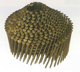 ワイヤー連結釘 木下地用 斜め釘 鉄生地 布目頭　1箱=10巻