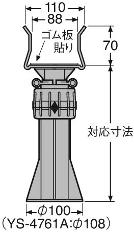 ゆかづか大引受　樹脂タイプ（90角・105角兼用型）
