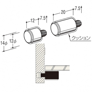 ALLガラス棚板用Nダボ12