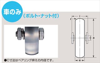 440Cベアリング入 ステンレス重量戸車　山R車型　車のみ