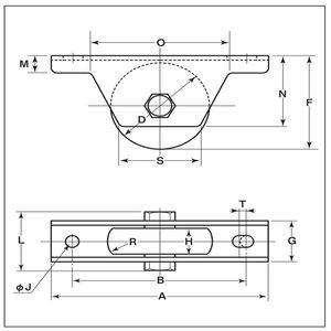 MC防音重量戸車 山R車型