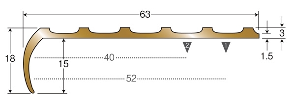 アシステップ　真鍮製　穴有