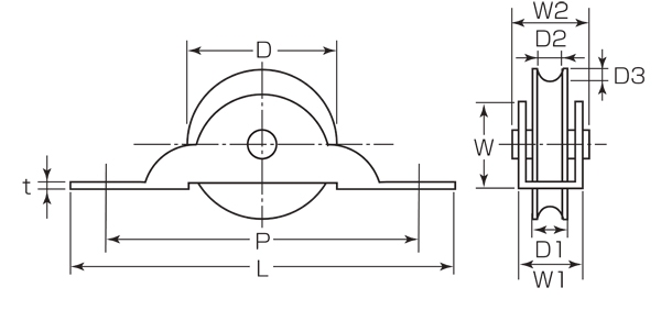 ローラー戸車（鉄枠）