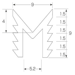 A型レール（9mm×9mm）（アルミ製）