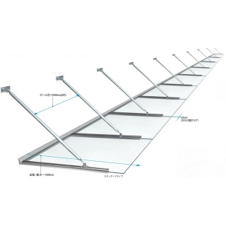 ガラスひさし サポートポール(直径37)代含む（外壁RCのみ庇の後付け可能）