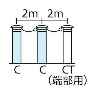 バリカー上下式　車止め　ロックピン内蔵南京錠タイプ　φ76.3　2重スプリング付