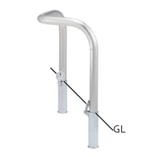 バリカー横型　車止め　スタンダード　ステンレスコーナータイプ　φ60.5　H650