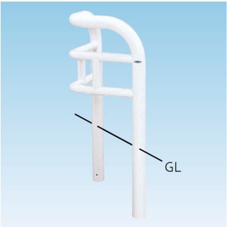 バリカー横型　車止め　スタンダード　スチールHGコーナータイプ　φ76.3