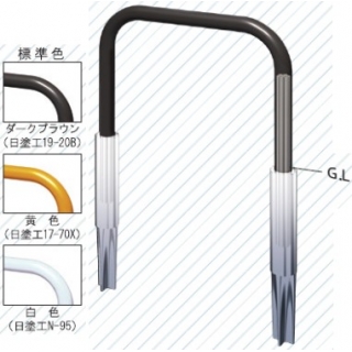 耐衝撃性車止め　ハイパーボラード　横型（土中式杭基礎）タイプ　スチール製