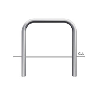 耐衝撃性車止め　ハイパーボラード　横型（土中式杭基礎）　W1500タイプ　ステンレス製