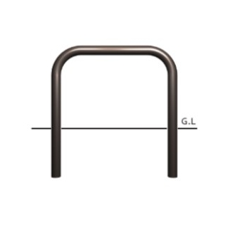 耐衝撃性車止め　ハイパーボラード　横型（土中式杭基礎）　W1500タイプ　スチール製