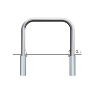 耐衝撃性車止め　ハイパーボラード　横型（コンクリート独立基礎）　W1500タイプ　ステンレス製