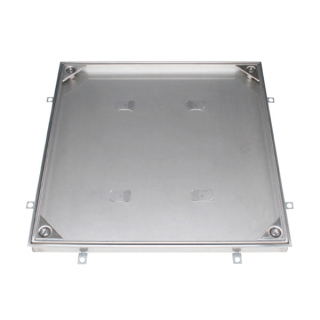 モルタル充填用（充填深さ：21mm） 屋内外用 密閉形（防水・防臭形） ステンレス製 ボルト固定式（施錠タイプ）　強度：歩行用