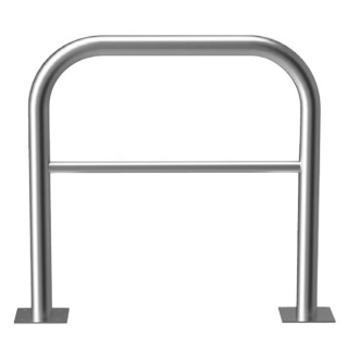 [Yシリーズ]アーチ型 横バー付き 固定式 後付タイプ ステンレス製 車止め