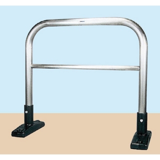 [Yシリーズ]アーチ型 横バー付き 据置式 ステンレス製 車止め