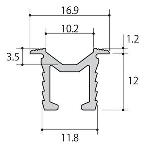 建具用レール　V型レール　ツバ付タイプ　脱輪防止タイプ <BR>会社名が無いときや会社事務所届け以外は送り先近くの運送会社の営業止め届けになります。マンション・アパート・一般住宅が会社事務所になっている場合も営業止め届けになります。
