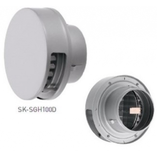 フラット型フード付ガラリ（防火ダンパー・ステンレス網付き）